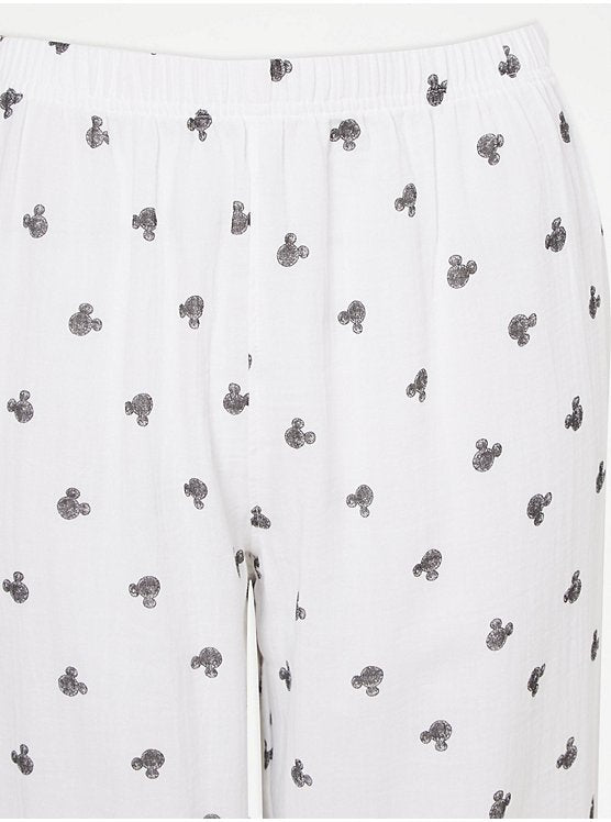 Mickey Mouse Cheesecloth White Shirt Pyjamas