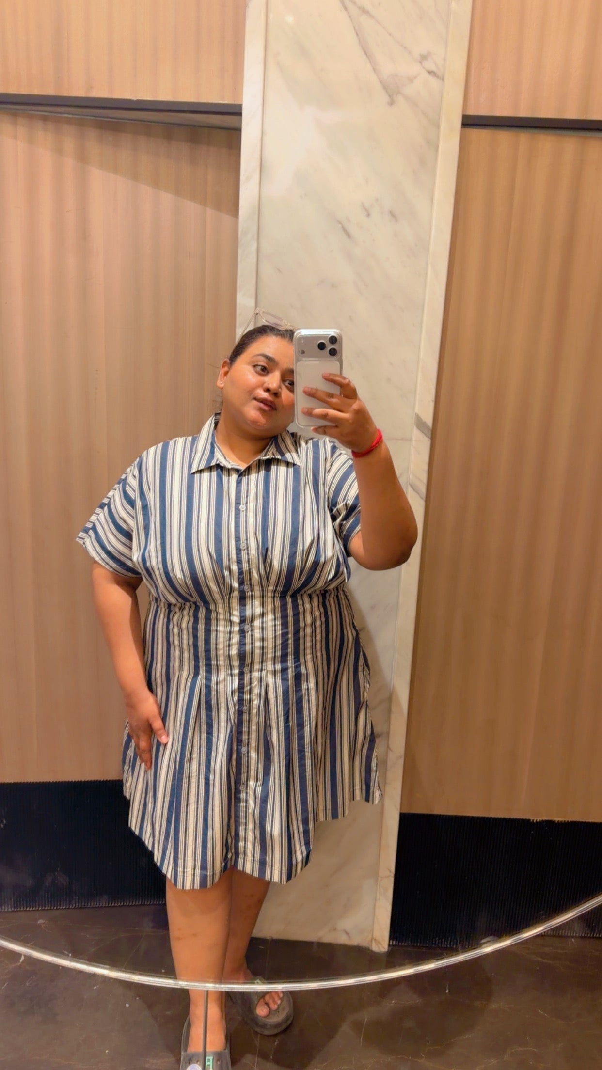 Plus Mini Fit And Flare Shirt Dress
