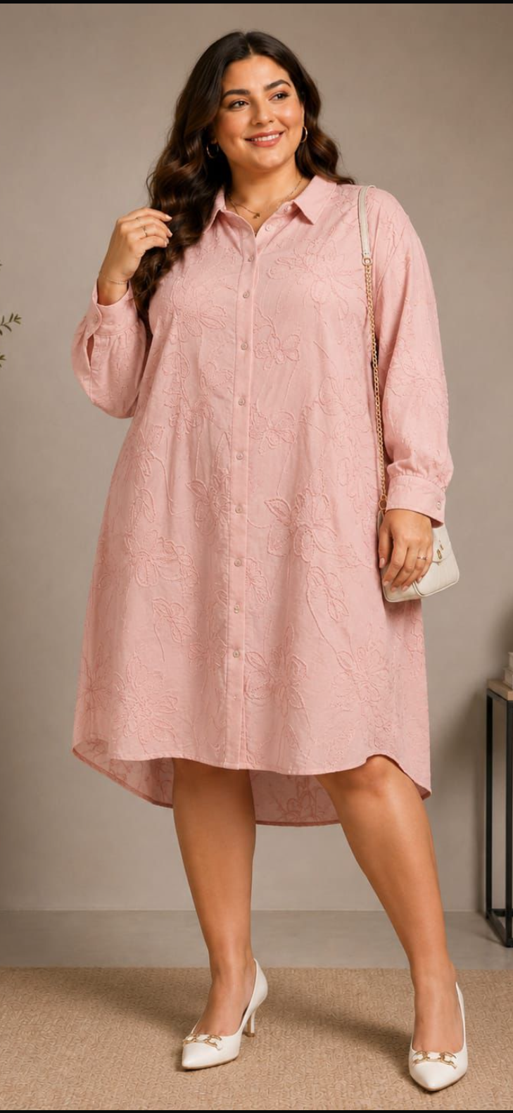 EMBROIDERED SHIRT TUNIC DRESS