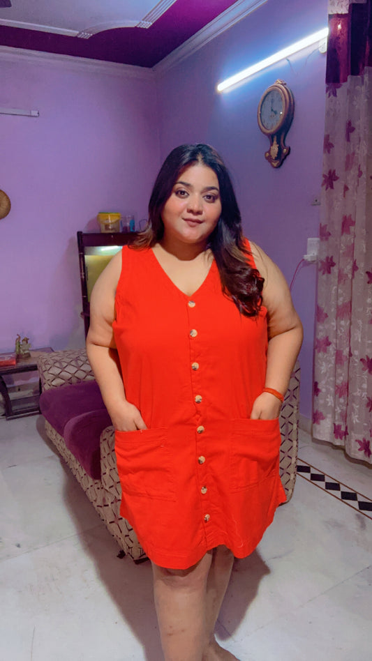 Button-Front Mini Dress