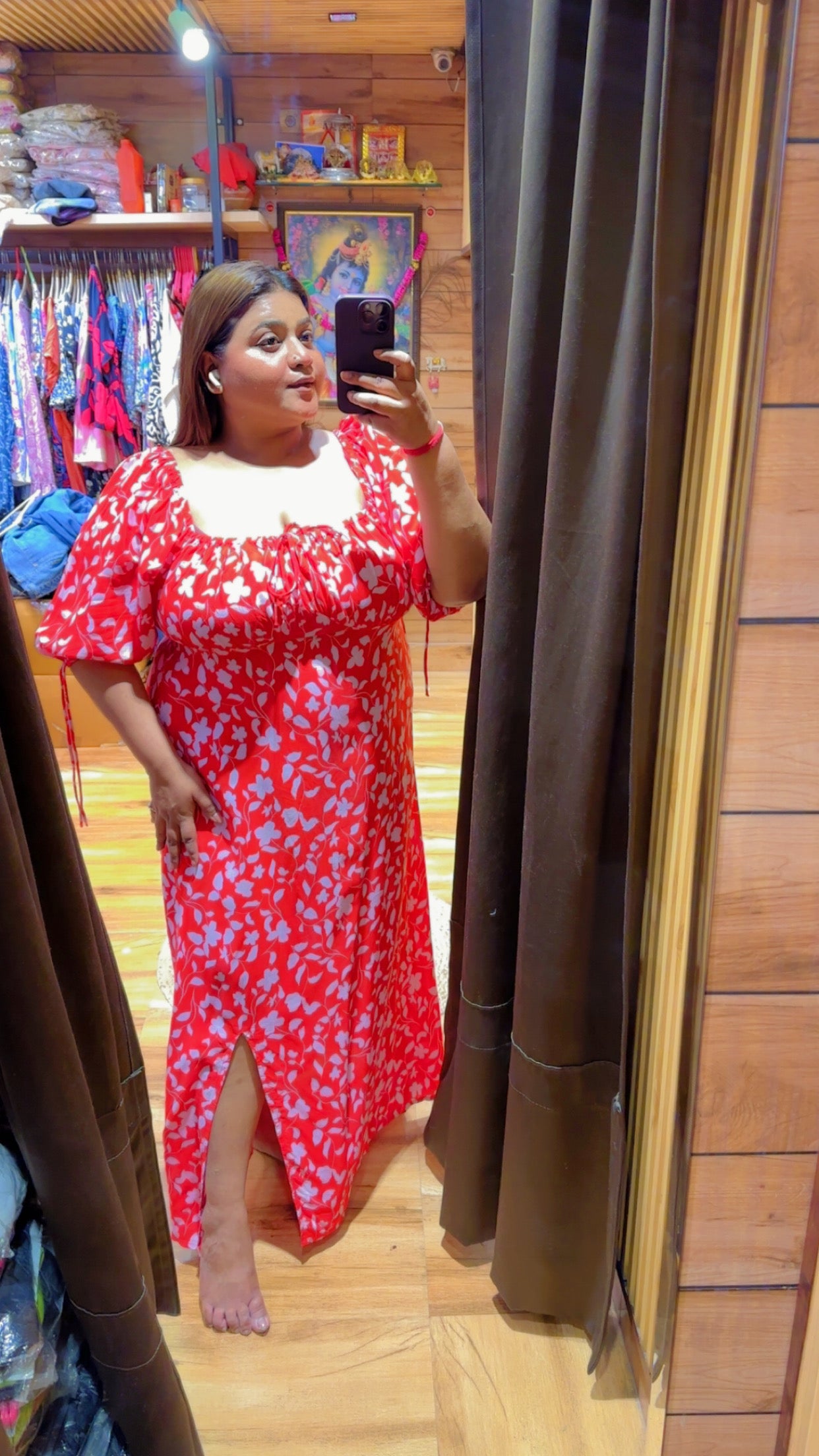 Curve  Square Neck Midi Dress