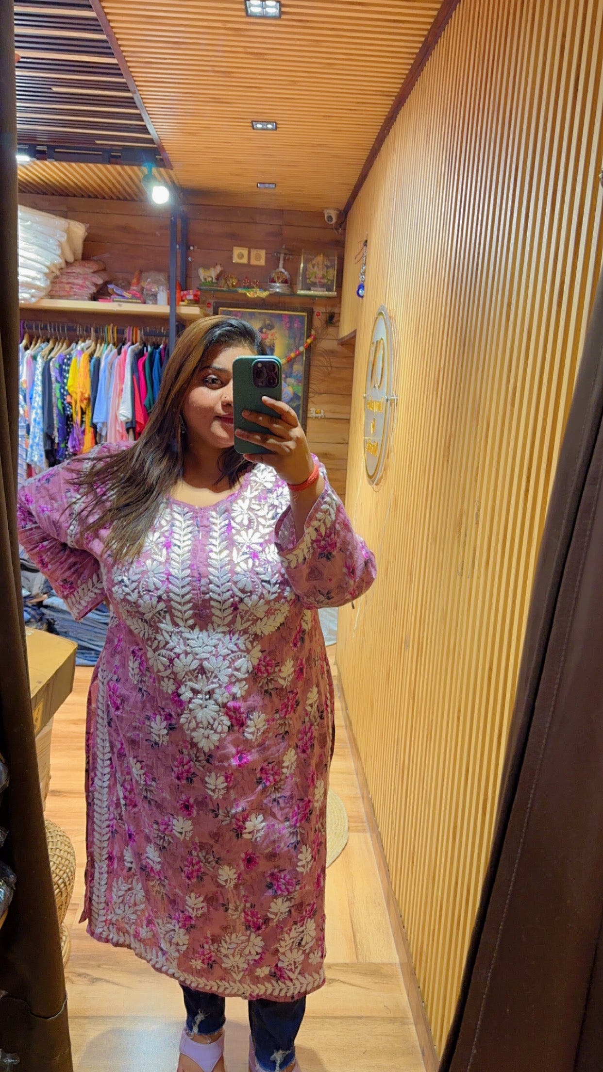 LONG CHIKANKARI KURTIS