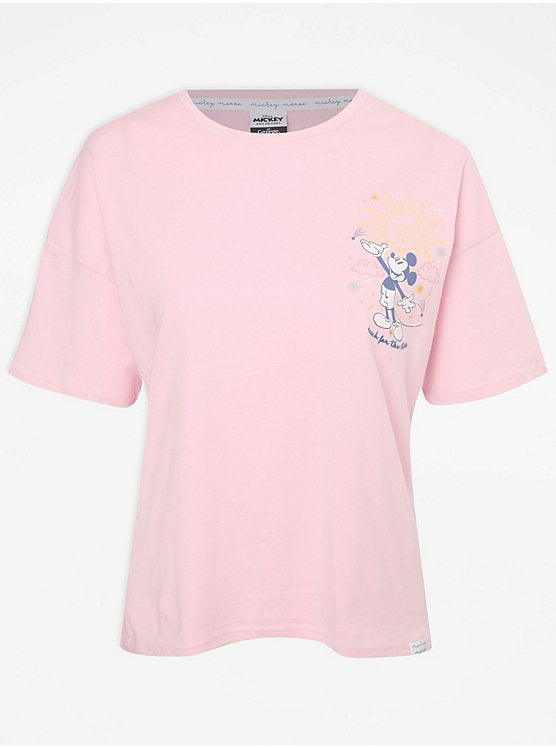 Mickey Mouse Nightsuit Pink Sun & Stars Short Sleeve Pyjamas
