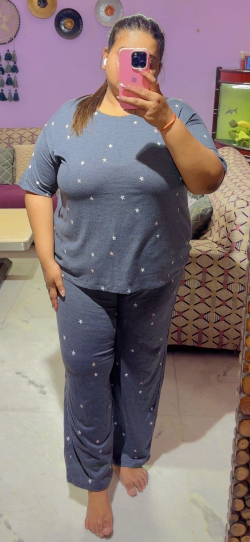 Star Print Pyjamas Set Nightsuit