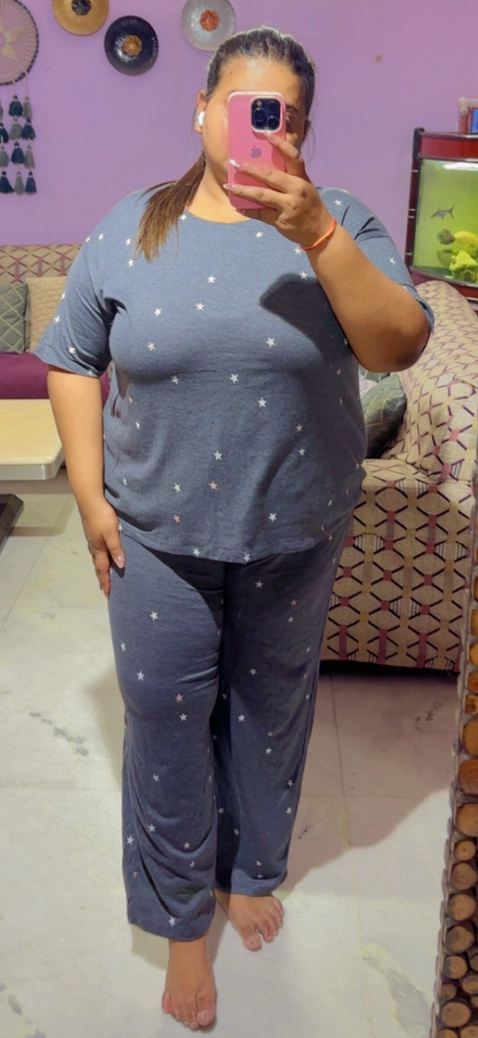 Star Print Pyjamas Set Nightsuit