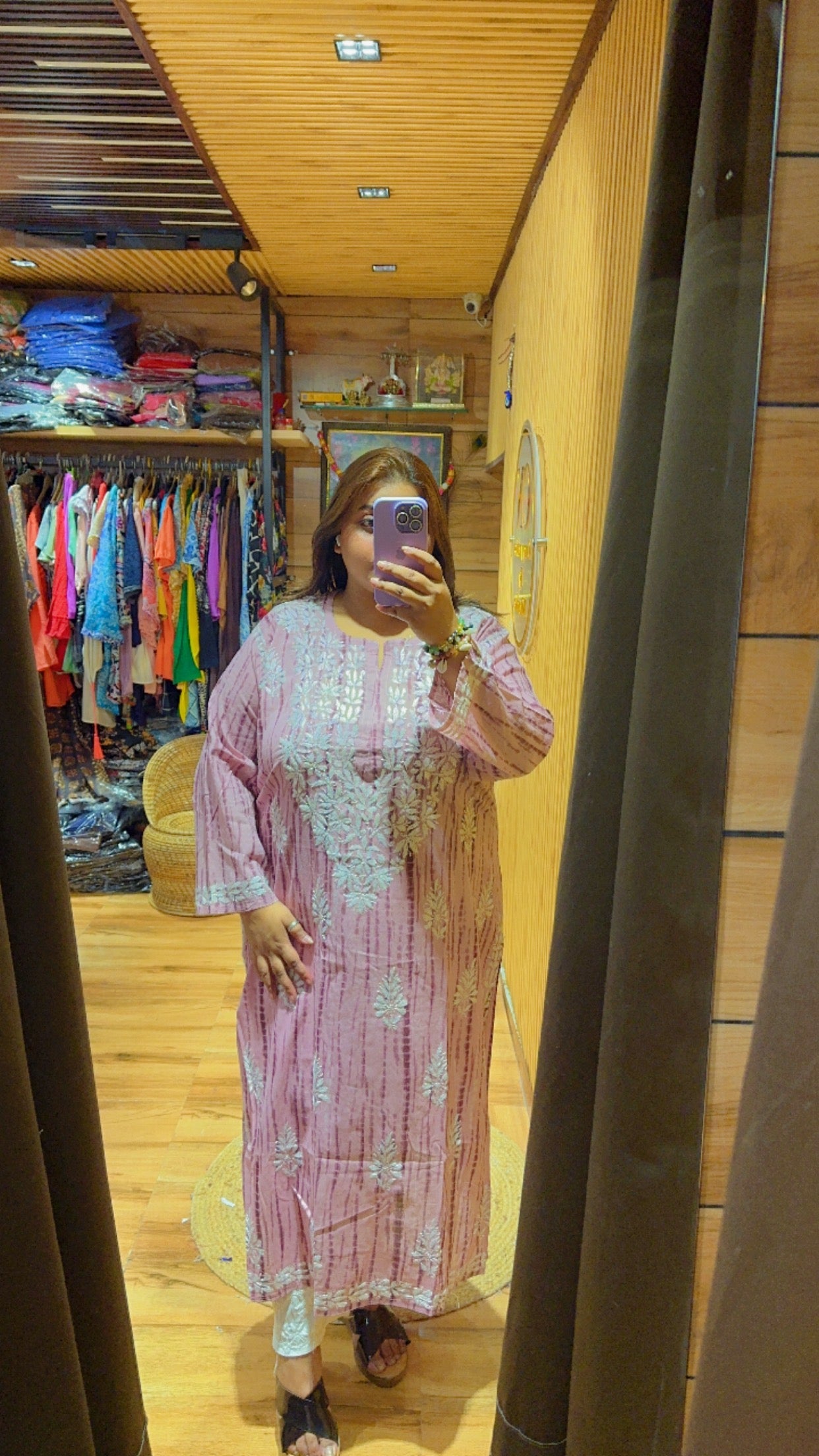 TIE DYE CHIKANKARI KURTIS