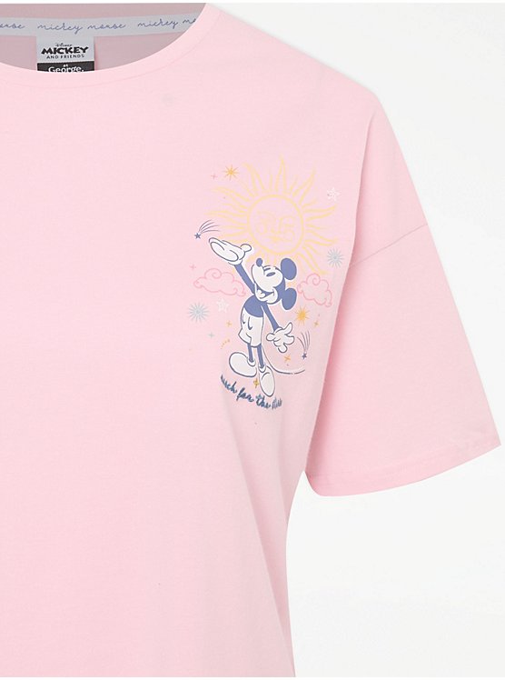 Mickey Mouse Nightsuit Pink Sun & Stars Short Sleeve Pyjamas