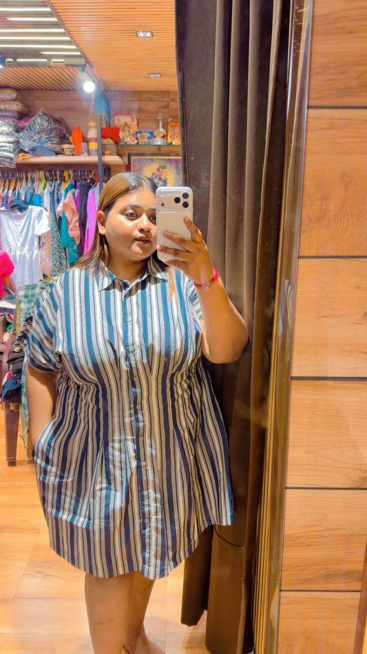 Plus Mini Fit And Flare Shirt Dress