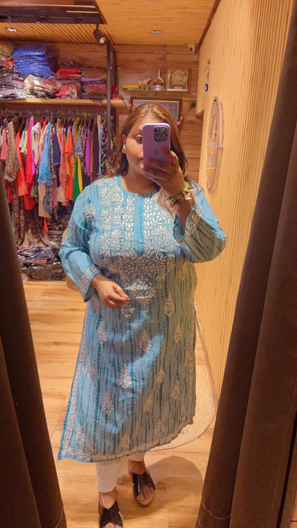 TIE DYE CHIKANKARI KURTIS