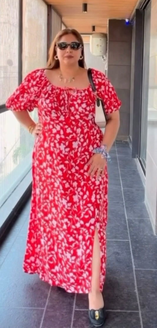 Curve  Square Neck Midi Dress