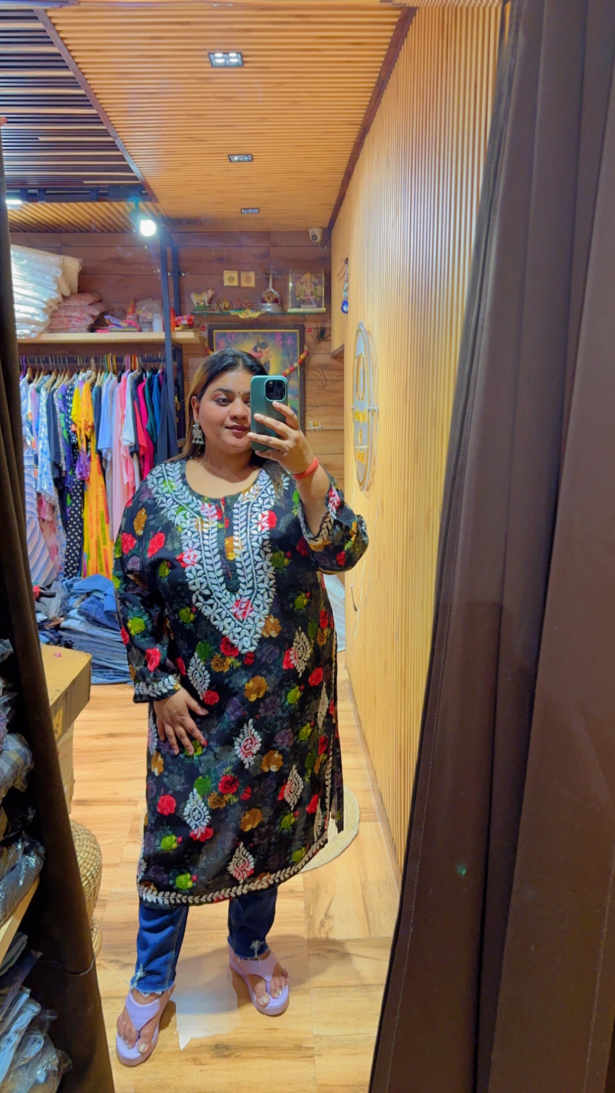 LONG CHIKANKARI KURTIS