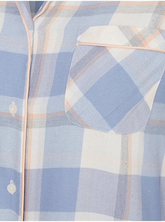 Blue Checked Shirt Pyjama Set
