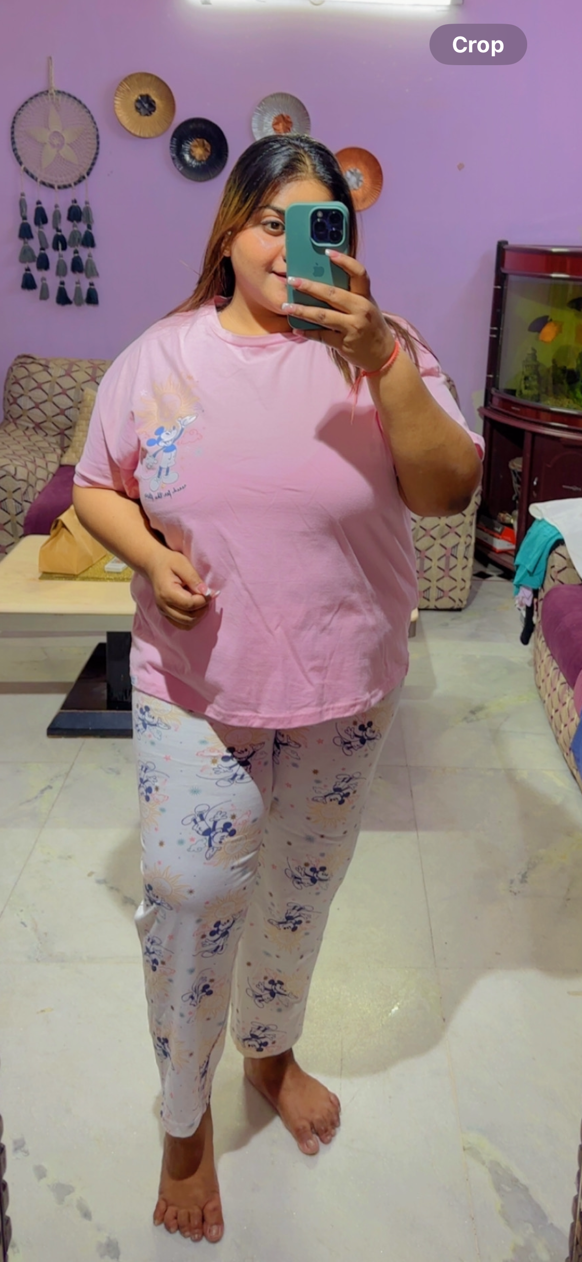 Mickey Mouse Nightsuit Pink Sun & Stars Short Sleeve Pyjamas