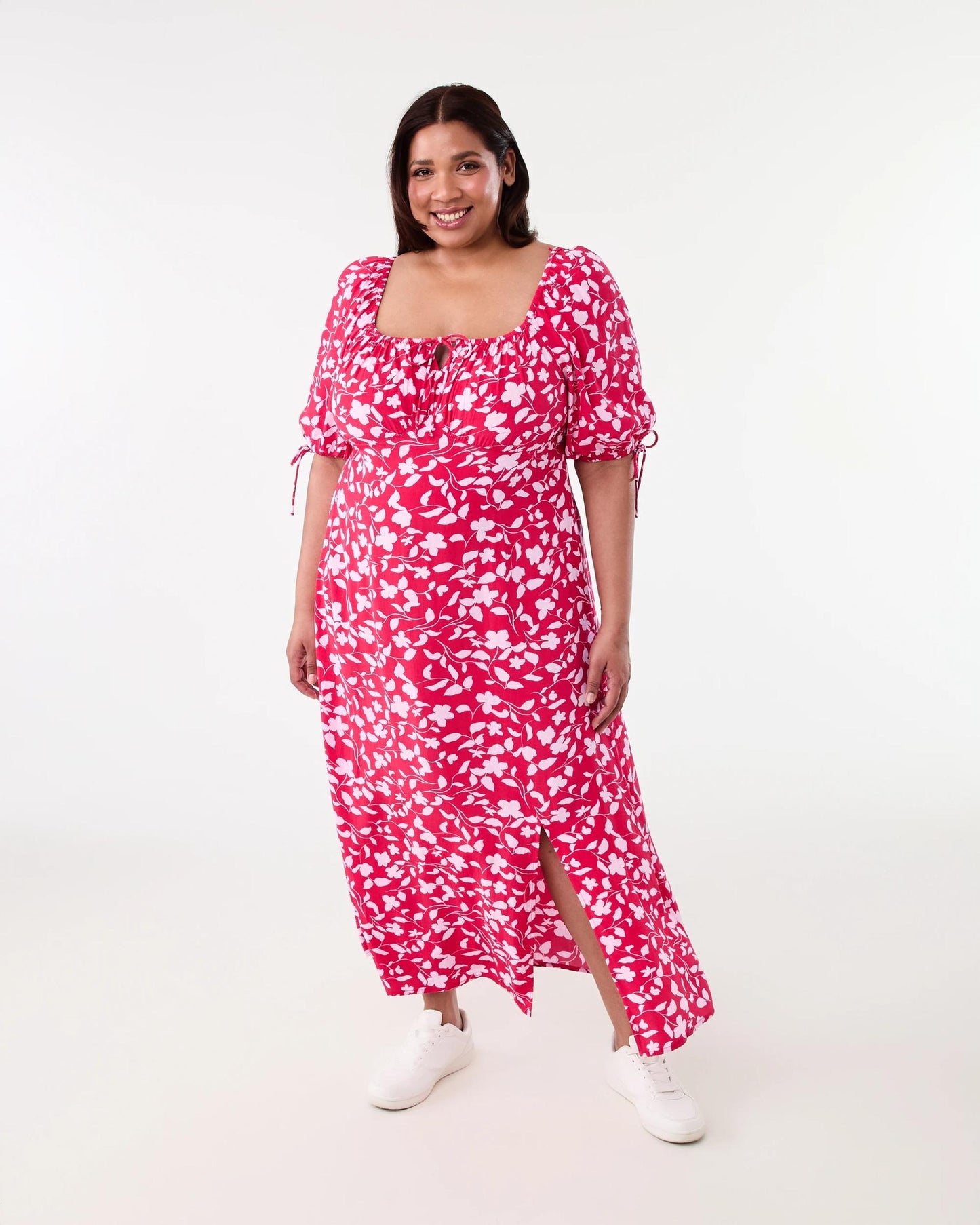 Curve  Square Neck Midi Dress