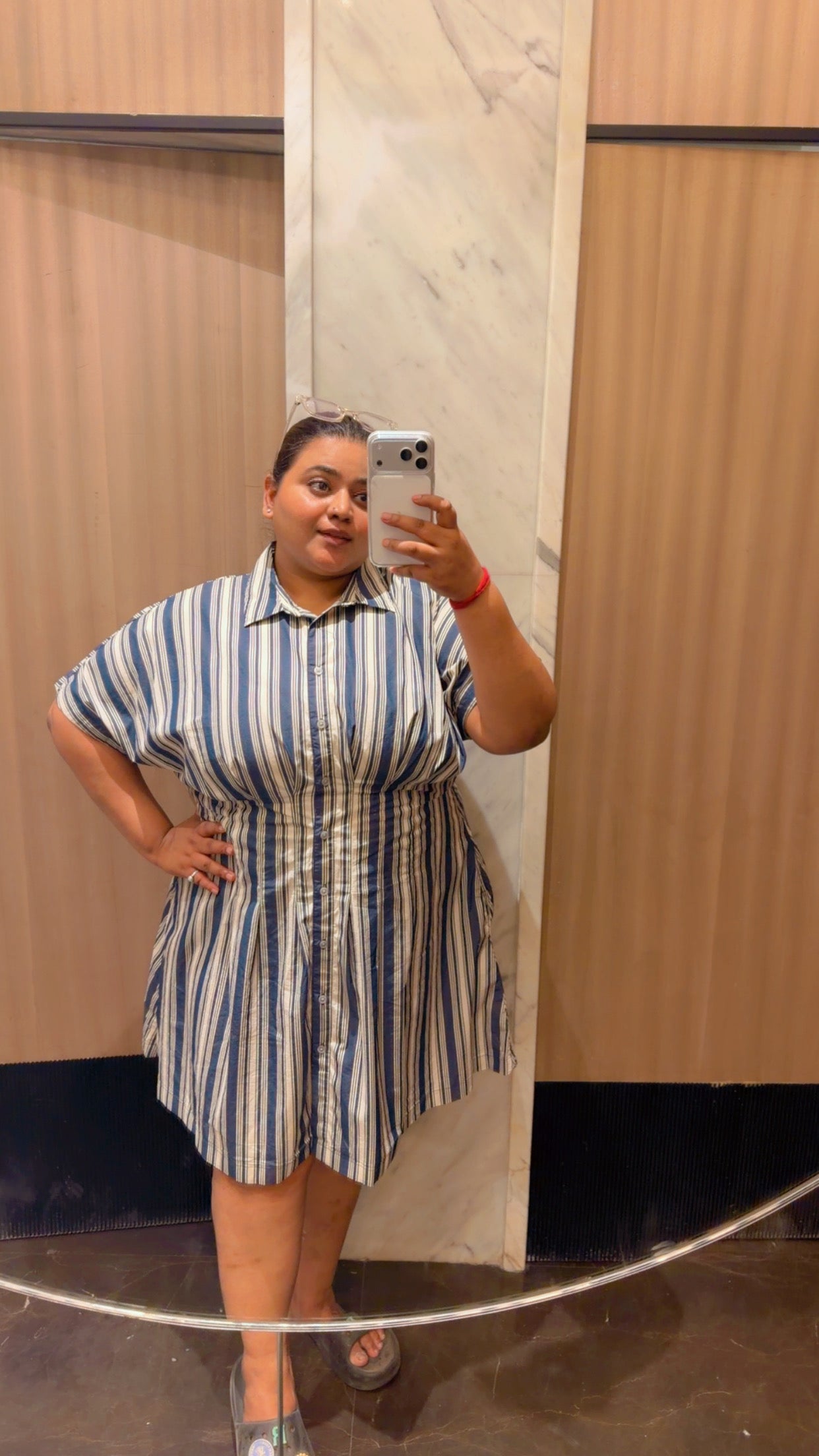 Plus Mini Fit And Flare Shirt Dress
