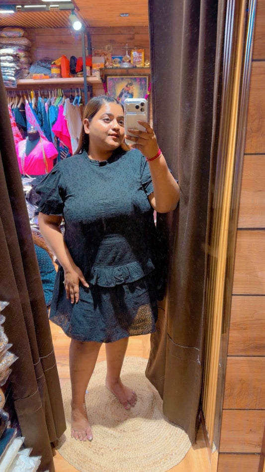 PLUS SIZE SCHIFFLI DRESS