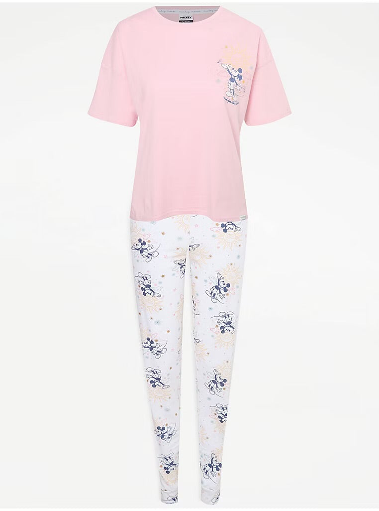 Mickey Mouse Nightsuit Pink Sun & Stars Short Sleeve Pyjamas