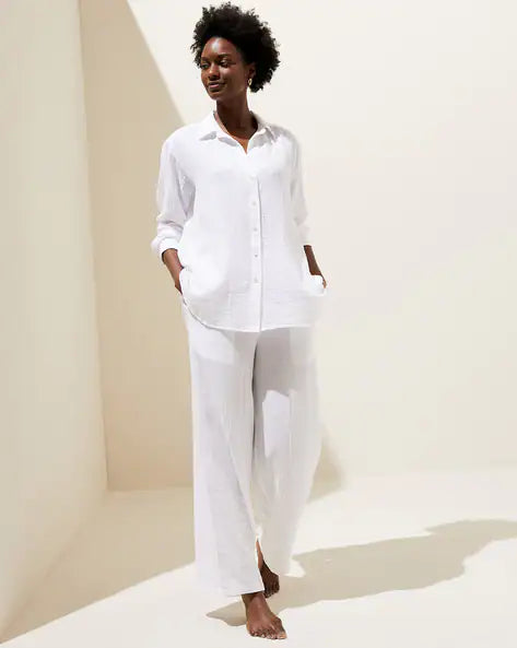 M&S Pure Cotton Dobby Muslin Pyjama Set