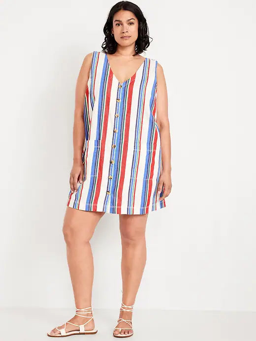 Button-Front Mini Dress