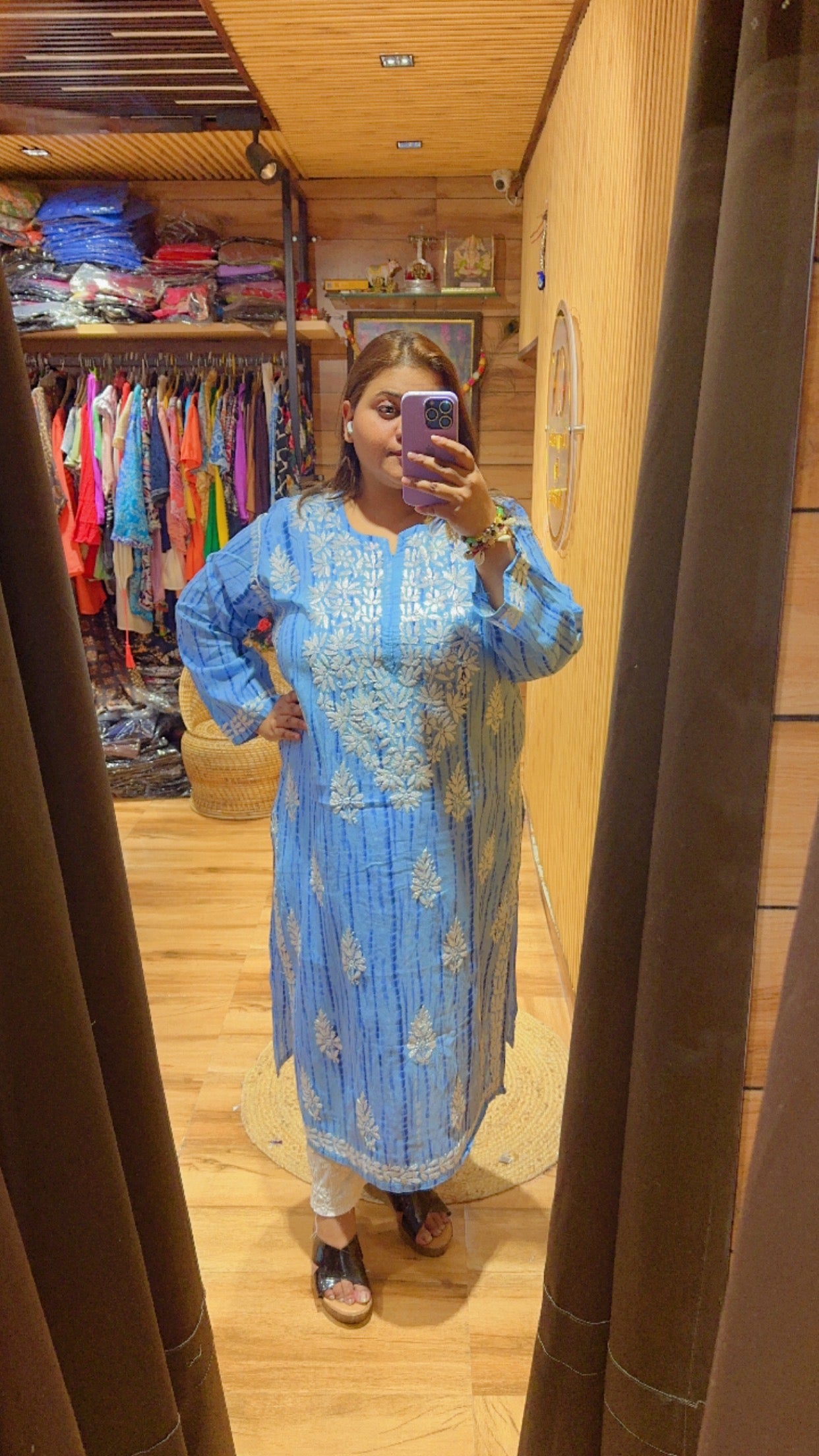 TIE DYE CHIKANKARI KURTIS