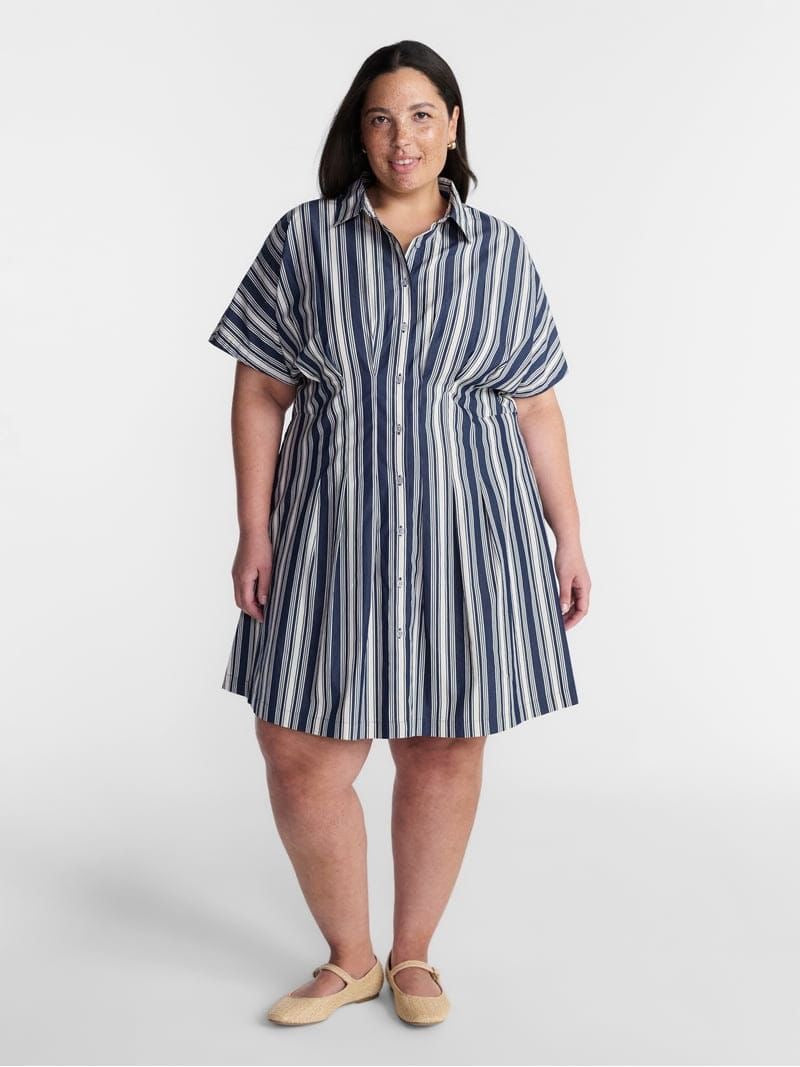 Plus Mini Fit And Flare Shirt Dress