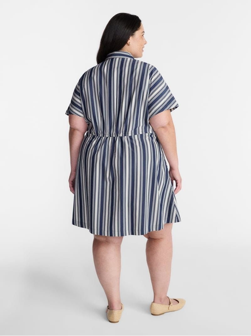 Plus Mini Fit And Flare Shirt Dress