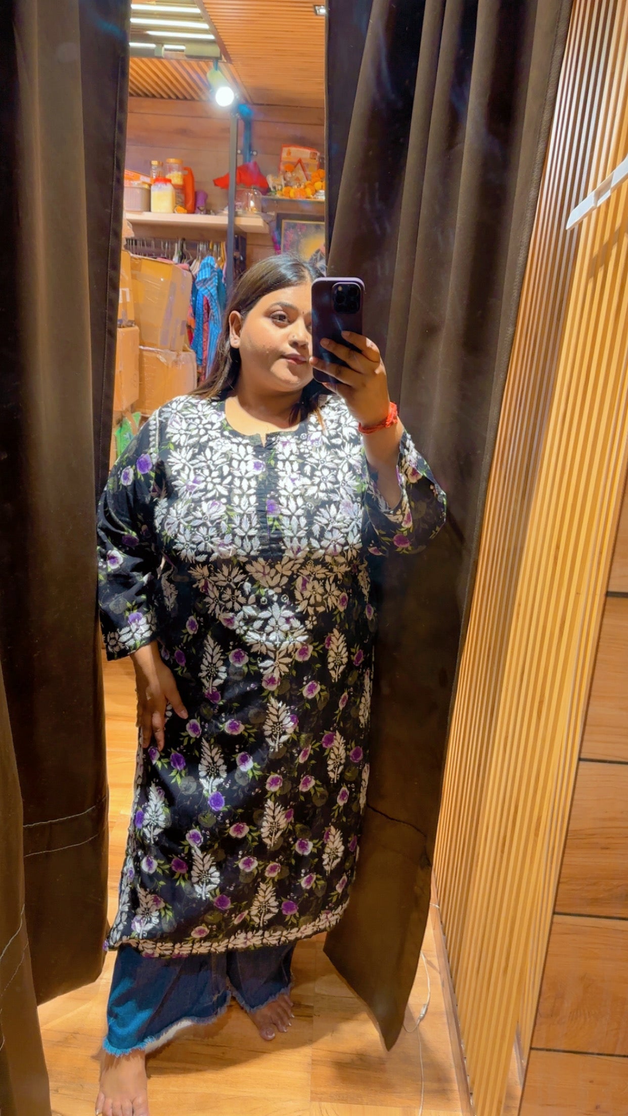 LONG CHIKANKARI KURTIS