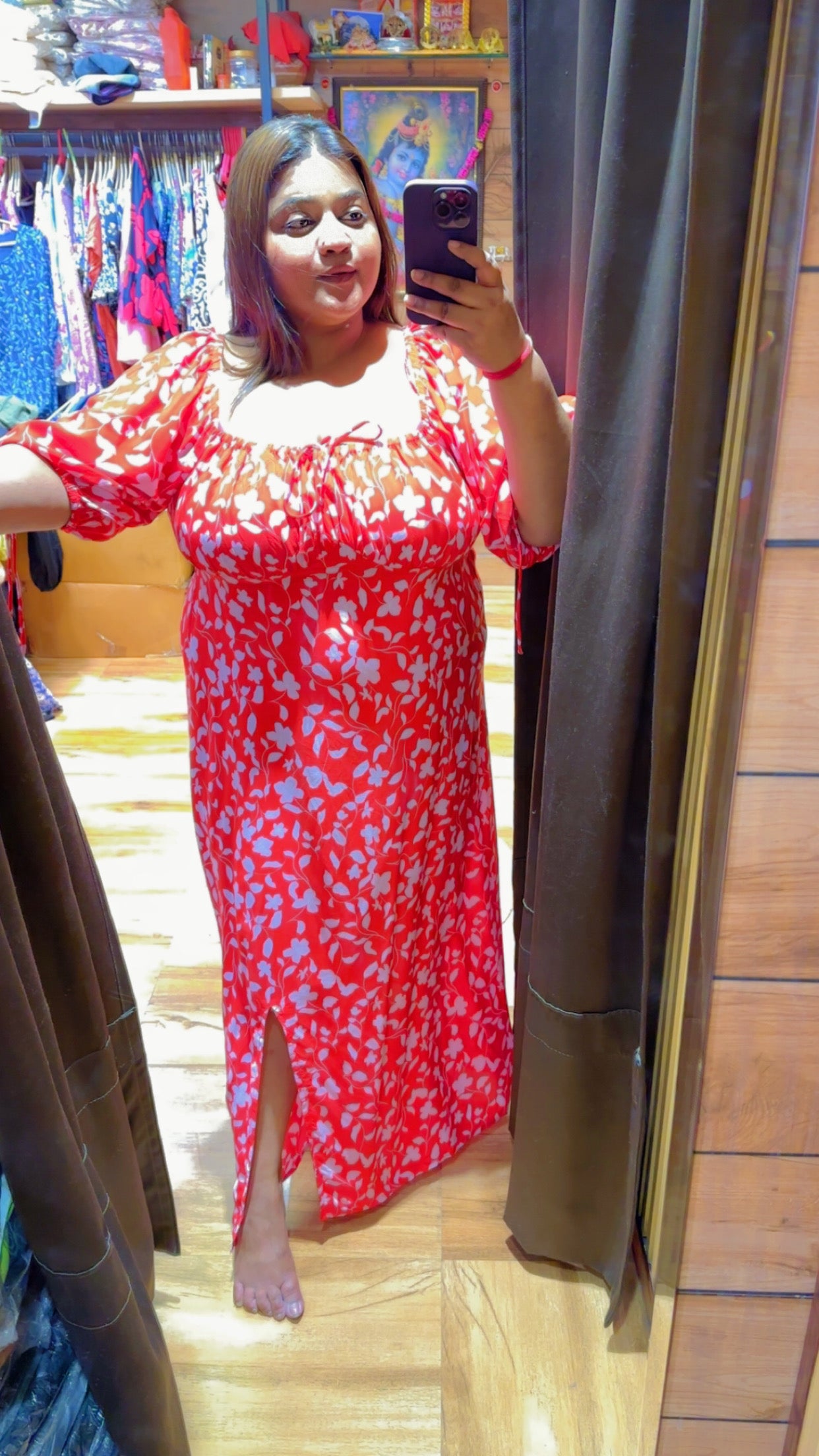 Curve  Square Neck Midi Dress