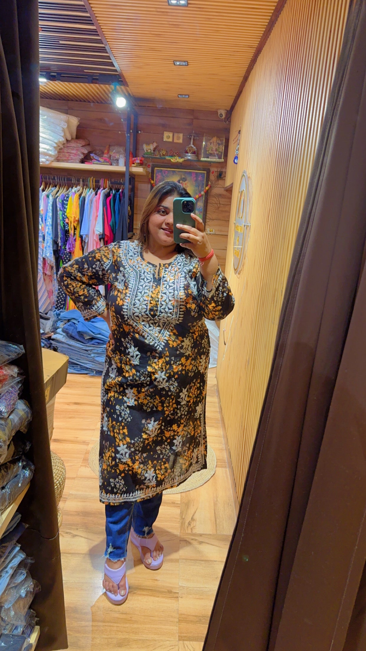 LONG CHIKANKARI KURTIS