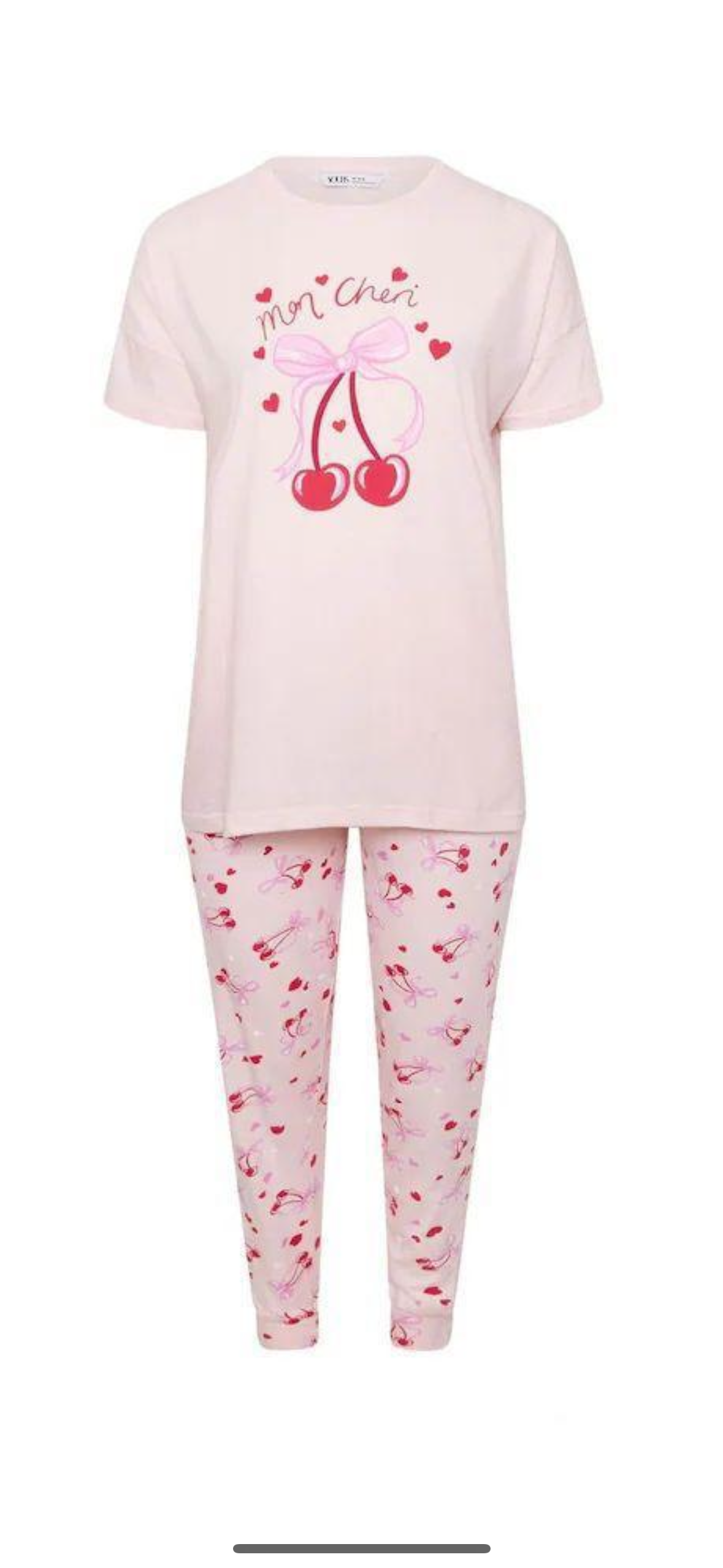 CHERRY LONG TEE PJ SET NIGHTSUIT