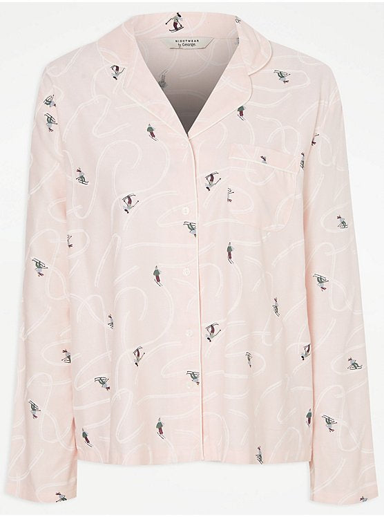 Pink Skier Shirt Pyjama Set
