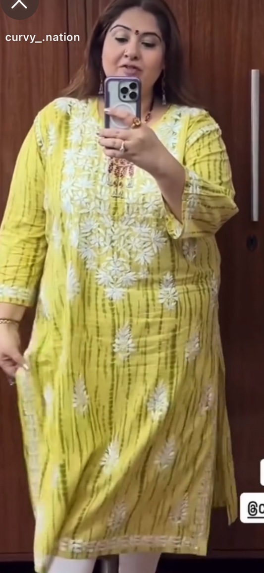 TIE DYE CHIKANKARI KURTIS