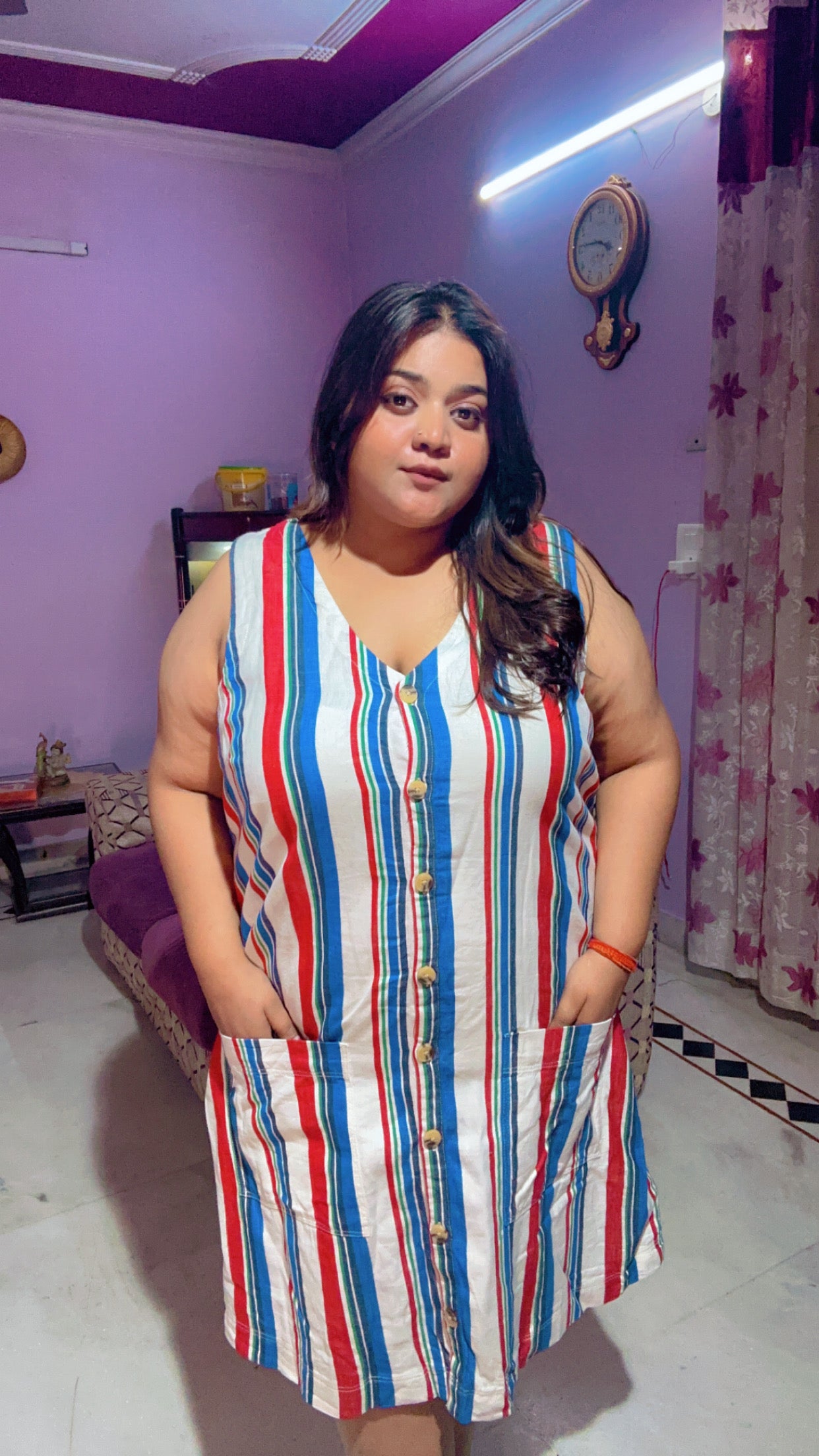 Button-Front Mini Dress