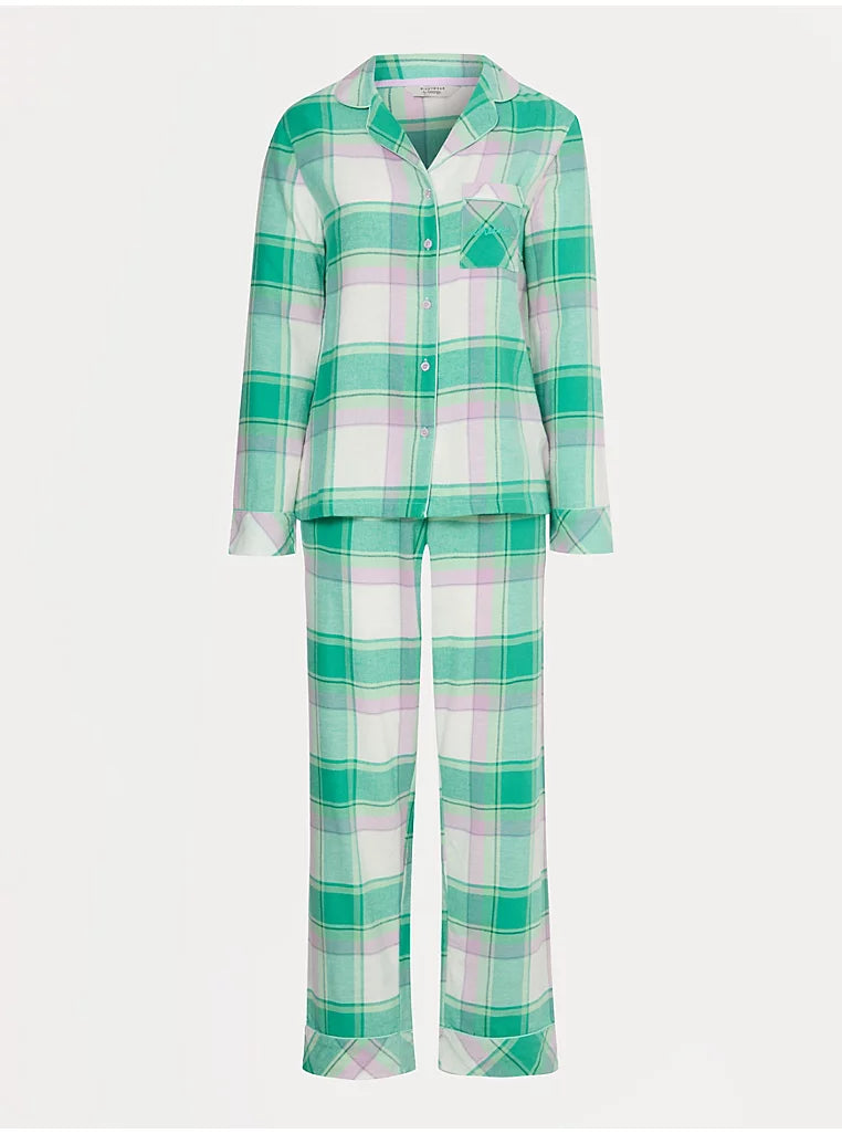 Green Checked Day Dreamer Long Sleeve Pyjamas