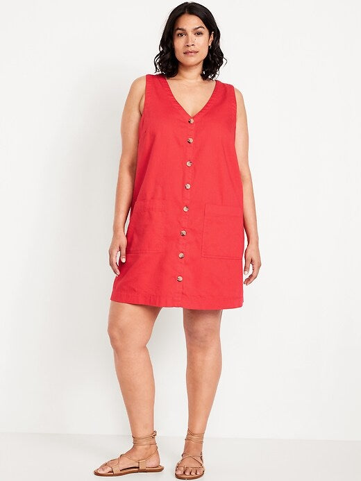 Button-Front Mini Dress