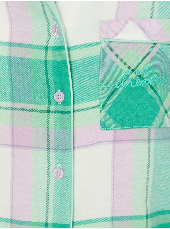 Green Checked Day Dreamer Long Sleeve Pyjamas