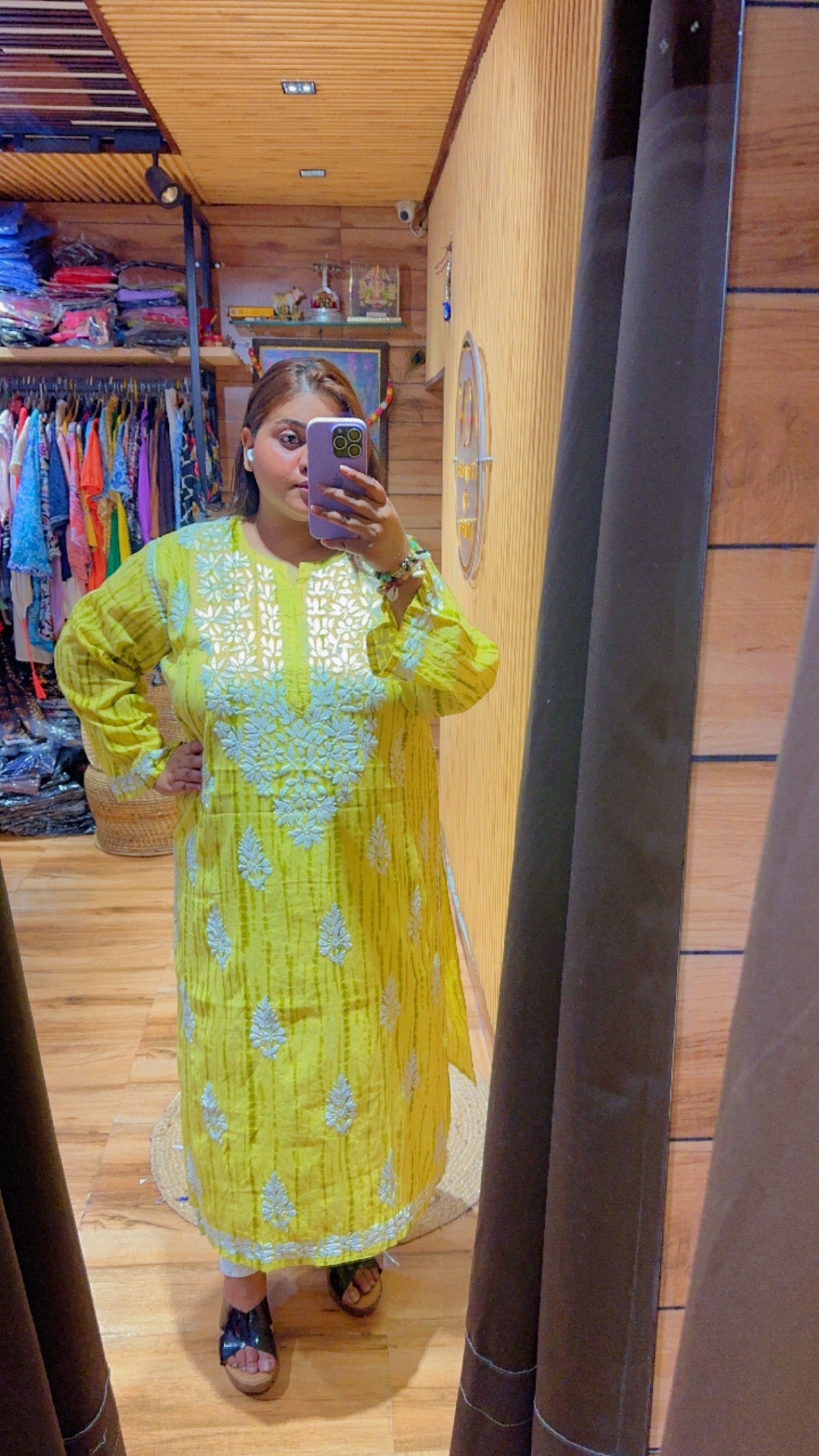 TIE DYE CHIKANKARI KURTIS