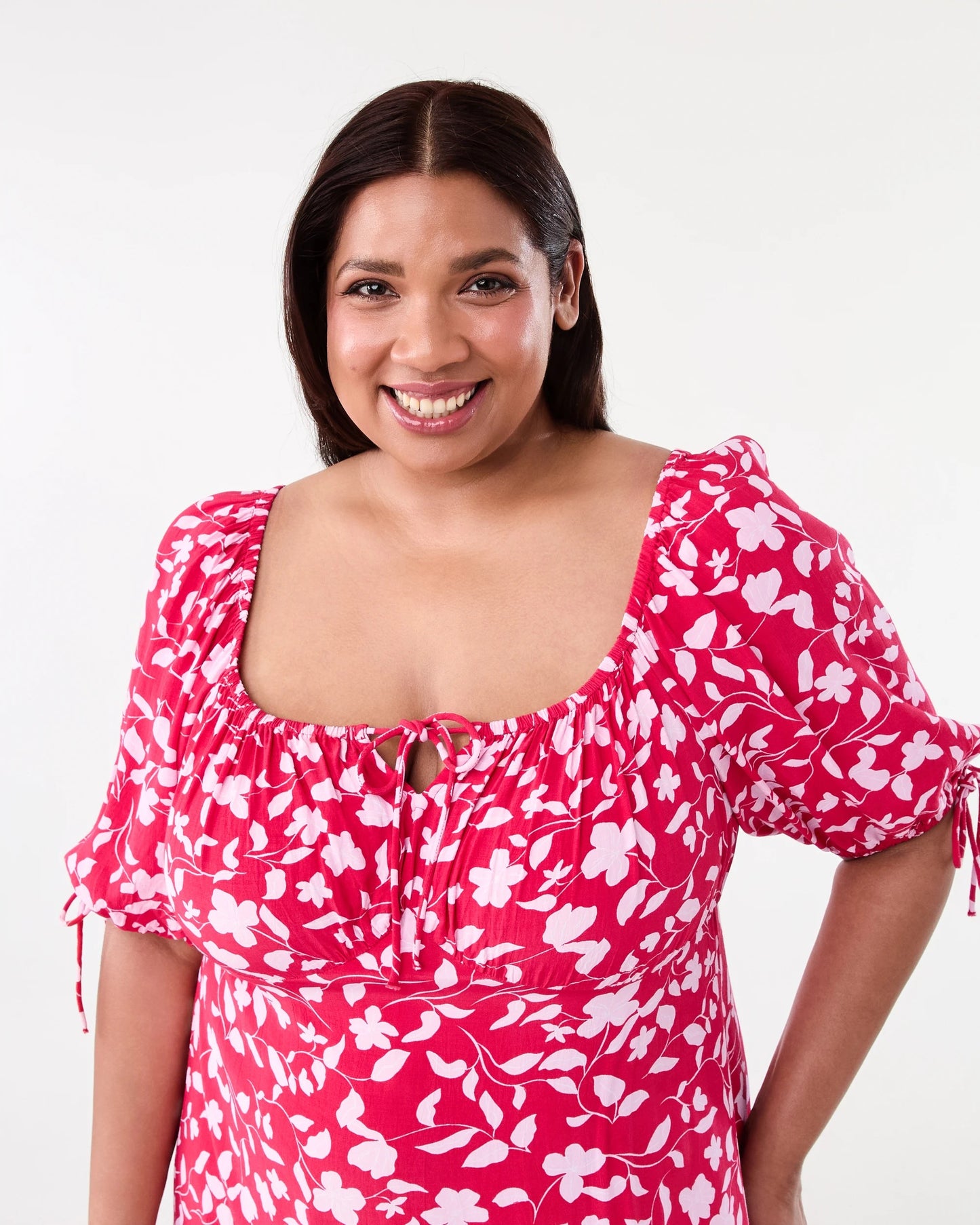 Curve  Square Neck Midi Dress