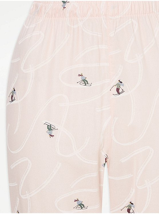 Pink Skier Shirt Pyjama Set